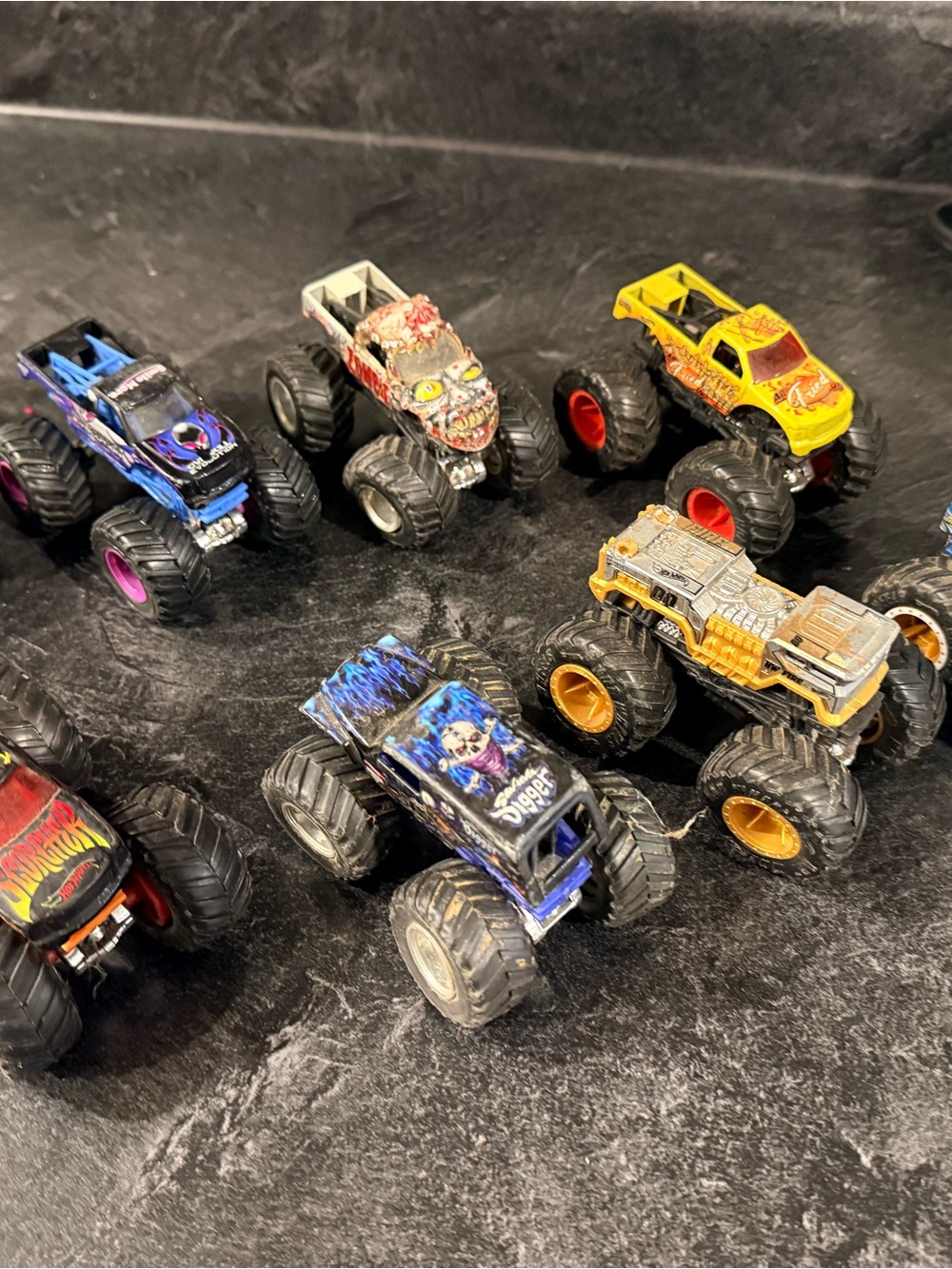 Monster Jam Style Toy Trucks - Blue and Yellow Assortment